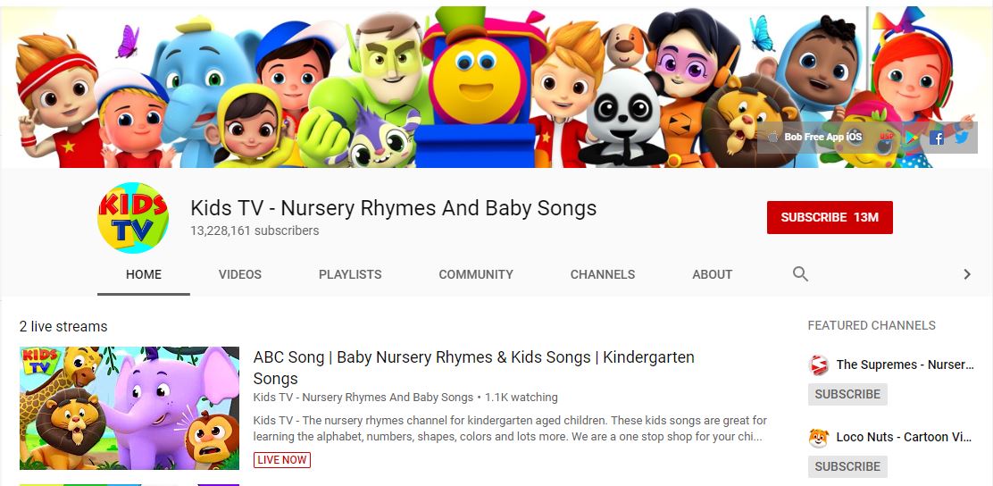 Kids TV là một kênh Youtube bổ ích cho trẻ em