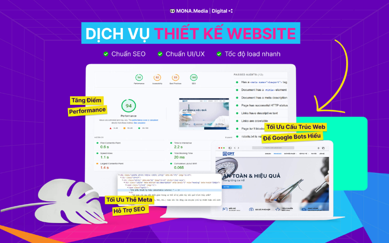 dịch vụ thiết kế website Mona Media