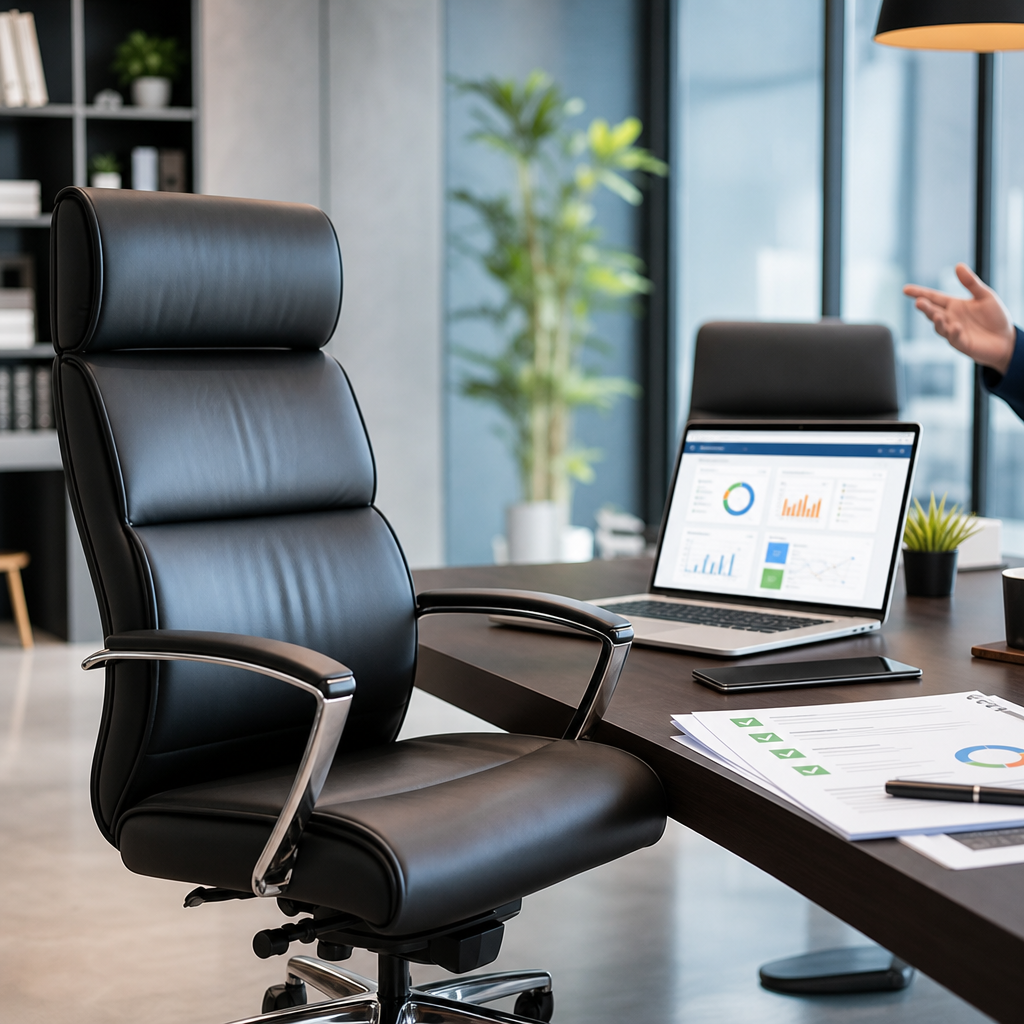 Ghế lãnh đạo và checklist họp đối tác